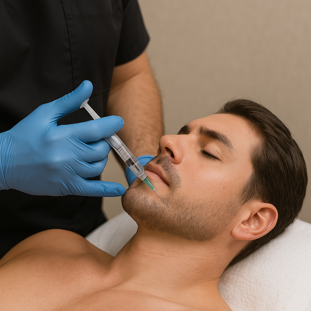 Relleno de ácido hialurónico (marcaje mandibular)